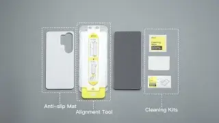 JETech Screen Protector Installing Guide with One-Step Alignment Tray for Samsung Smartphones