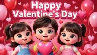 👉 Happy Valentine&rsquo;s Day ❤️ | Kids Love Song | Cute Family Nursery Rhyme🦁🙊🦧😎