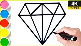 How to draw a diamond easy step by step || how to draw diamond drawing || diamond drawing by Arya 