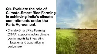 Climate-Smart Rice Farming | UPSC Mains Q&A + Prelims MCQs | GS-3