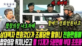 삼대독자 이등병 손주 면회갔다가 조롱당한 할머니 전화 한통에 합참의장 뛰쳐나오고, 쓰리스타 고모들이 5분만에 별 13개로 뭉쳐 부대 전체를 개박살 내버렸습니다.