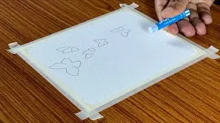 Glowing Butterflies Drawing 2 / Drawing with Oil Pastels / Step by Step