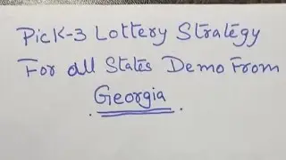 Pick 3 Lottery strategy for all States Demo from Georgia