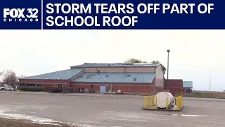 Storm tears off part of roof at school