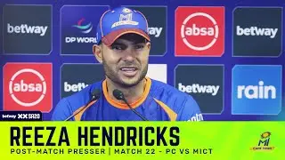 Reeza Hendricks, MI Cape Town | PCvMICT Post-match presser | Betway SA20