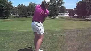 Chipping down the line with L wedge.VOB