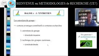 M&eacute;thodologies de Recherche UE7   BALISE TAUbis   ENTRETIENS de GROUPE