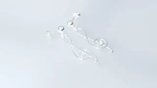Musician Guitar CZ Treble Clef Note Music Earrings Pendant Opal .925 Silver