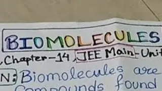 Class-12, Chapter-14 Chemistry lecture - Biomolecules, JEE main - Unit 19, by Keya Kundu