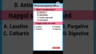 Pharmacognosy MCQ l Pharmacist exam MCQ