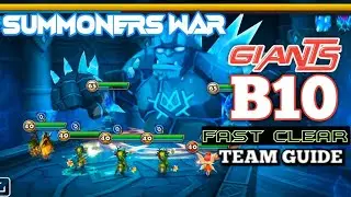 Summoners War Giant's B10: Team Line Up for Fast clear Less Than 1 and a half Minutes