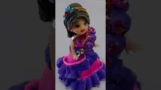 Beautiful doll dress 👗 🩷💙#polymerclayhacks #satisfyingvideo #miniture