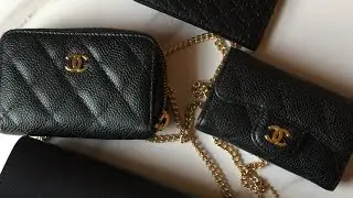 COMPARISON OF WHAT FITS BTWN THE CHANEL ZIP AND FLAP CARD HOLDERS