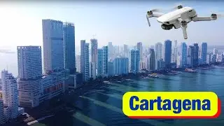 Cartagena Bocagrande Skyline and Beaches - Drone Flight - Colombia