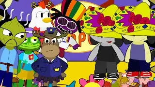 ALL PARAPPA 1 STAGES with visuals  - Parappa Rap Remix (Fangame) - Showcase - PTR Stages