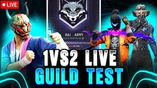 🔴 Free Fire Live Guild Test 🔥 1v2 Hardest Fight ☠️ | Road to 6k Subscribers❤️ | #fflive #guildtest