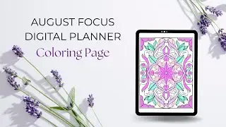 August Focus Digital Planner Coloring Page