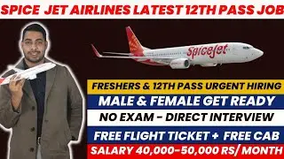 Spice jet Airlines 12th Pass Job | Freshers | Male & Female #cabincrew #spicejet #jobs #airport