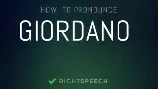 🔴 Giordano  - How to pronounce Giordano