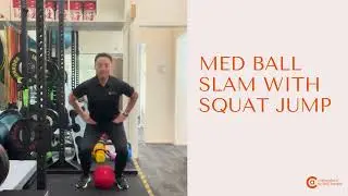 Med ball slam with squat jump