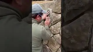 Install natural stone slabs on walls easily #construction #popular #stone #wall #viralshorts #shorts
