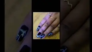 easy thunder ⚡ nail art design ✨#thunder #easynailart #shorts #viral
