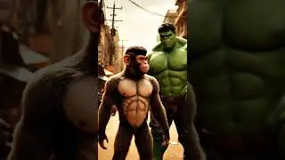 Indian Road Par AI Hair Pod 😳 Monkey Try Kiya, Hulk Shock! 😂#AIHairPod#MonkeyWithHumanBody#HulkCome