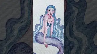 painting 1st mermaid for #MerMay 2025! #shorts #art #shortsart #illustration #paintwithme