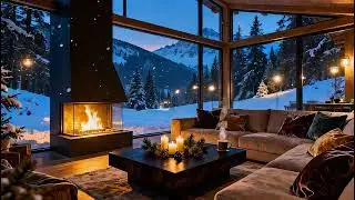 Snowy Night Jazz Caf&eacute;  Warm Lights + Smooth Jazz for Study & Focus (4K)