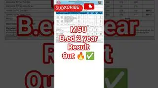 MSU ( Maa shakumbhari university)B.ed 2 year result out✅🎯#B.ed2year #bedexam2025 #exam #crackexam