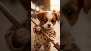 The puppy wanted ladoo, so he worked hard and earned it #cutepuppy #WowPuppyy #shorts