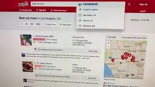 Yelp search results for cat meat and dog meat are a mistake