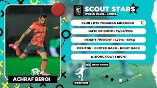 SCOUT STARS - ACHRAF BERQI [CENTER BACK-RIGHT BACK] [UTS] - SEASON 2024/25 (HD)