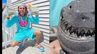 6ix9ine Shows Close Up Of His Diamond Shark Chain and $3M Watch