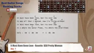 🎸 It Must Have Been Love - Roxette (Pretty Woman) Guitar Backing Track with scale, chords and lyrics