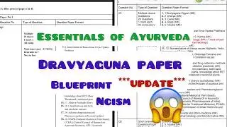 NCISM Changed Dravyaguna Paper Blueprint | Ncism Update- Dravyaguna New Paper Blueprint|#bams2ndyear