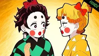 zenitsu, Tanjiro and Inosuke  female version funny 🤣 moments in hindi dubbed  #demonslayer