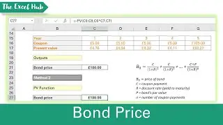 Как рассчитать цену облигации в Excel