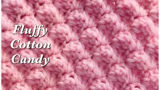 How to Crochet | Fluffy Cotton Candy Crochet Stitch | Textured double crochet -Crochet for Baby #162