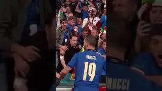 Girl pushes Bonucci thinking him a fan guy #eurocup #bonucci #shorts