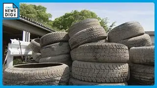 誰が何のために？川に大量のタイヤが不法投棄  ホイールが外されゴム部分だけ･･･遠く離れた新潟でも　名古屋･中川区　荒子川