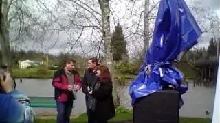 Kurt Cobain Memorial Sculpture Unveiled in Aberdeen, WA 4-5-11