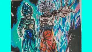 Hice a goku ultra instinto y vegeta blue evoluci&oacute;n , con el tutorial de dibujazo 
