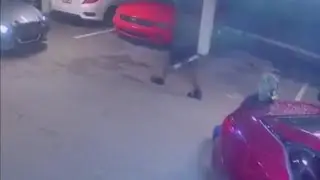 Surveillance video captures car thieves using second vehicle in caper