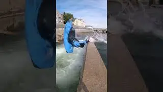 Front flip over wall in kayak
