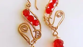 Ruby Red Crystals Intermediate DIY Wire Wrap Intricate Dangle Earrings Tutorial