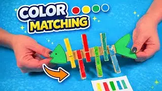 DIY Color Matching Fish 🐟 Easy Educational Toy for Kids #diy #craft #craftyfun #kids