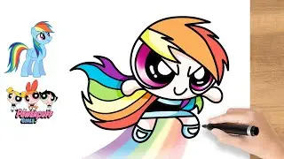 How to Draw Rainbow Dash My Little Pony in PowerPuff Girl Style