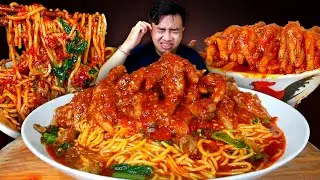 MUKBANG MIE AYAM ABANG-ABANG PEDAS NYEMEK + 1KG CEKER MERCON TULANG LUNAK