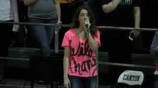 Brenna McClenny sings the National Anthem